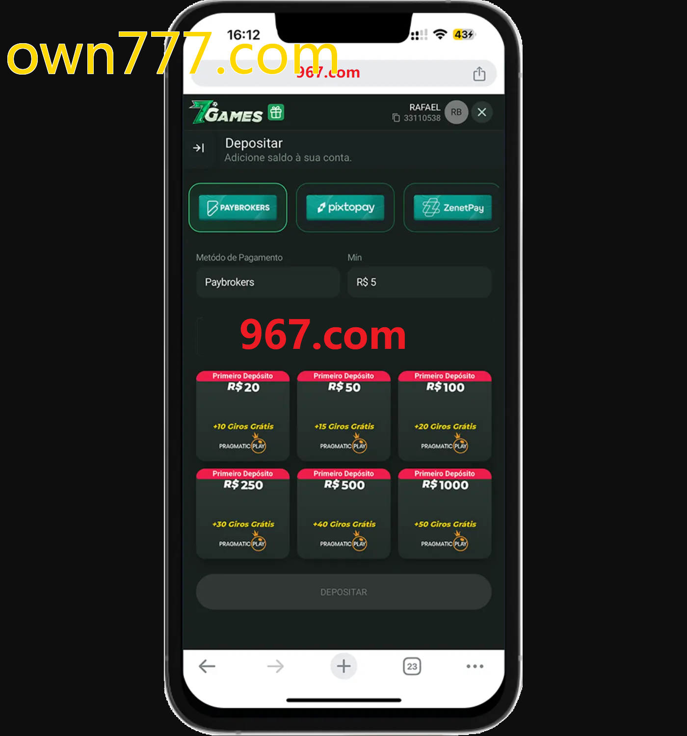 Baixe o aplicativo own777.com para jogar a qualquer momento